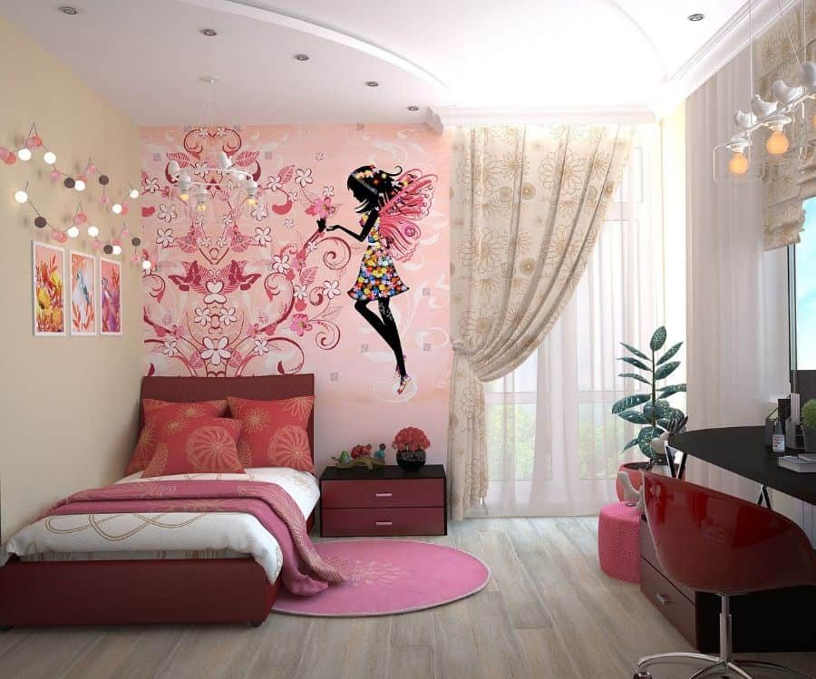 Kids room with wallpaper