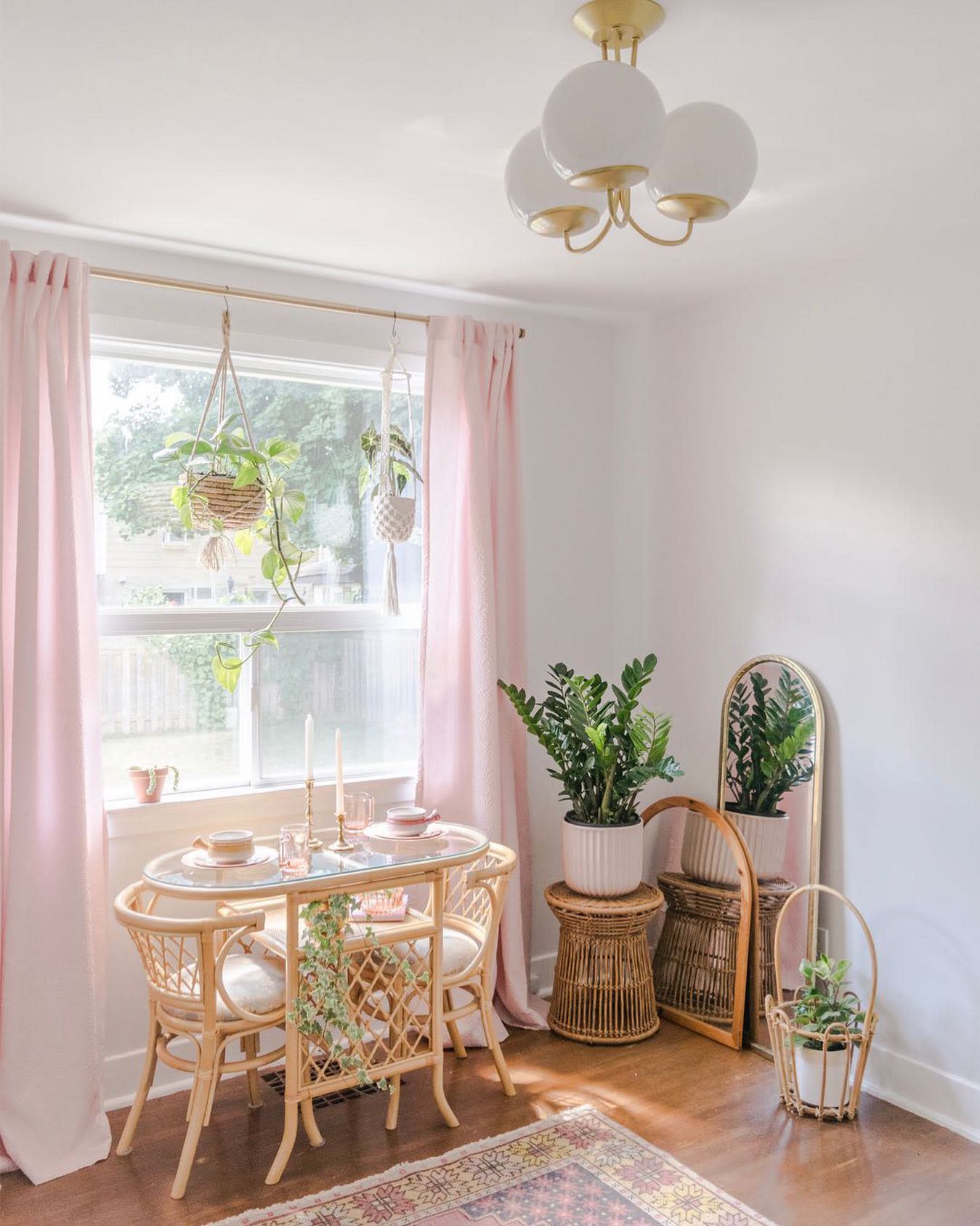 boho room with plants