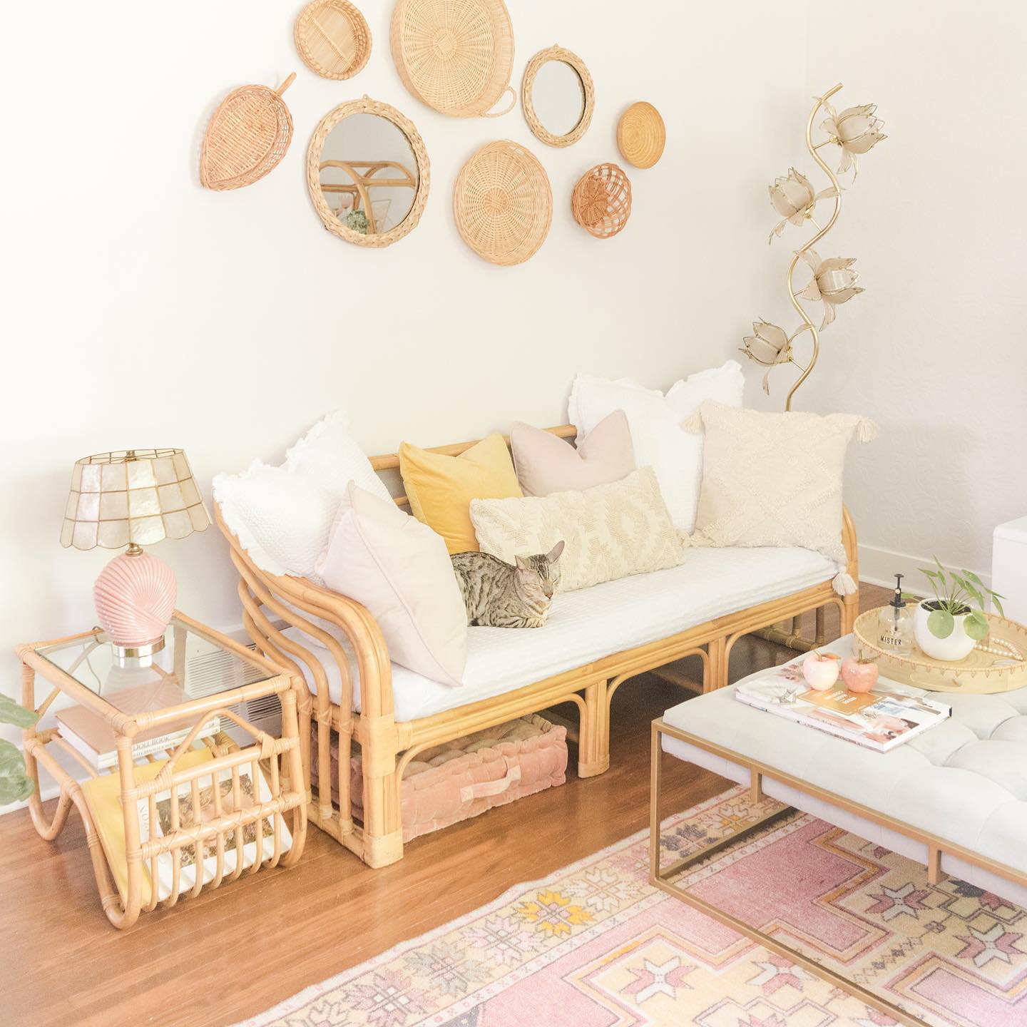 boho room with wall art 