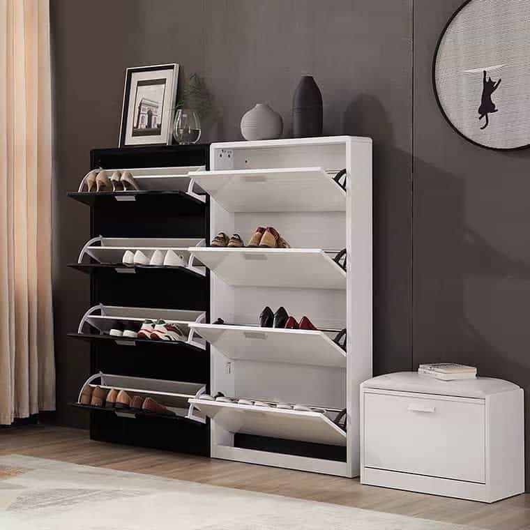 Enclosed shoe storage