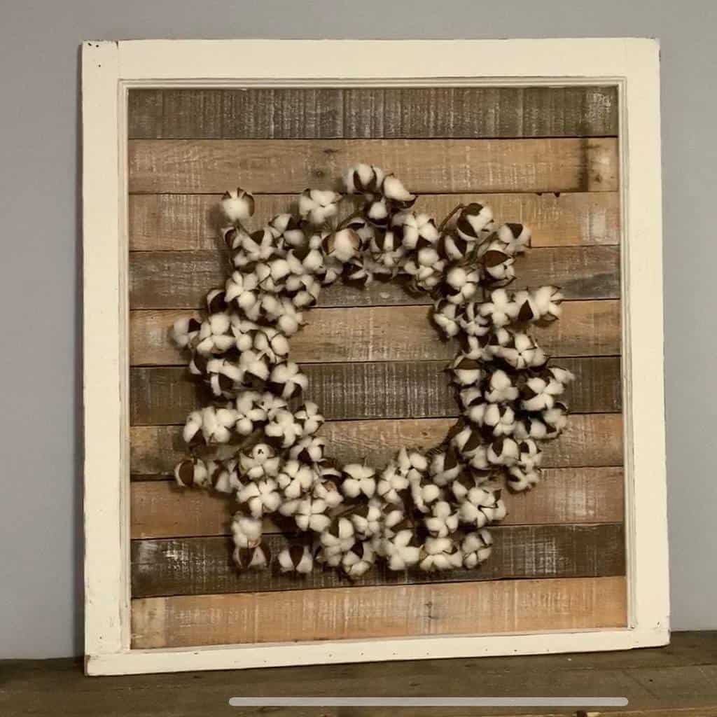 Old window with wreath