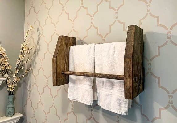 Bathroom Towel Holder Over The Toilet Storage Ideas -kellysdiyprojects