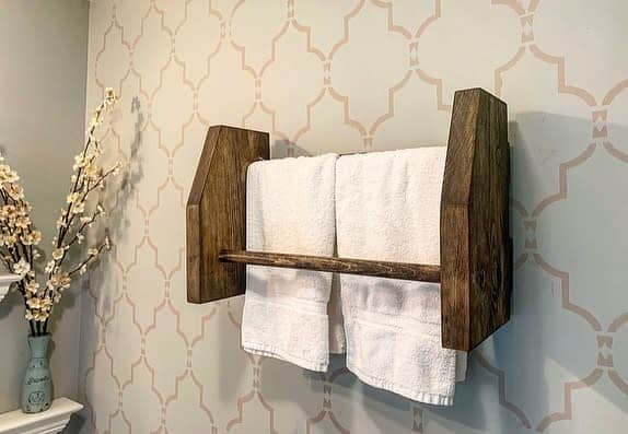 Bathroom towel holder over the toilet 