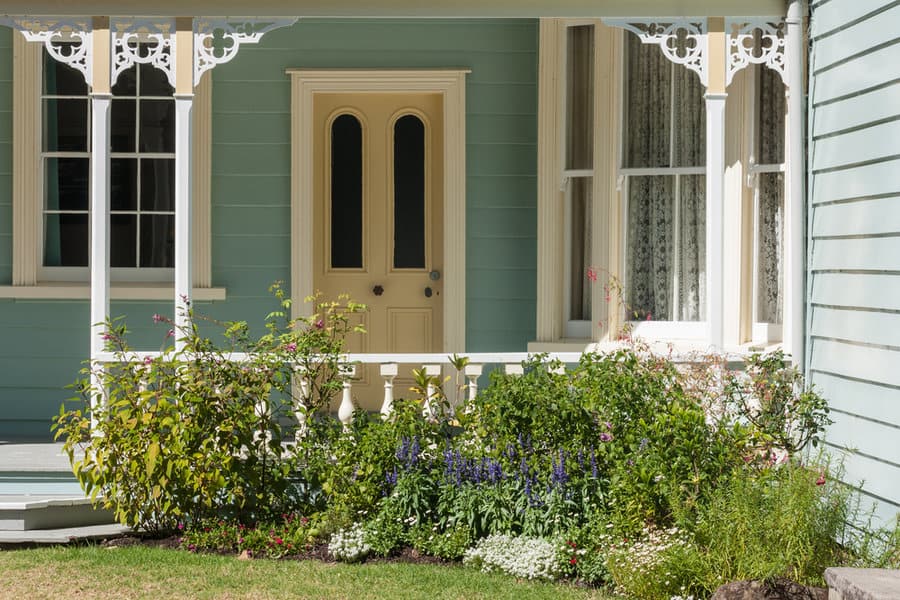 Colonial house front porch