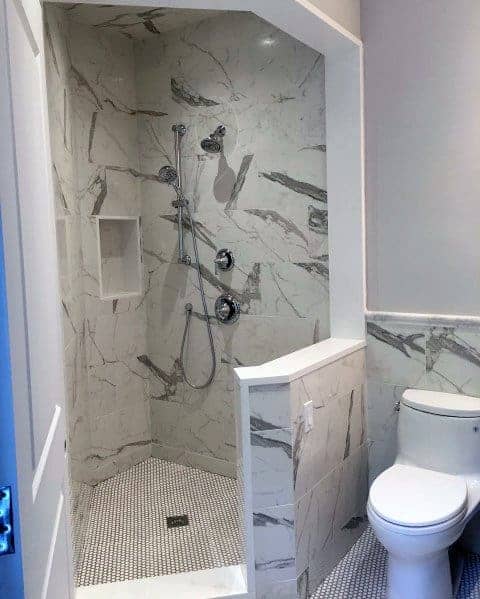 Corner doorless walk In shower ideas