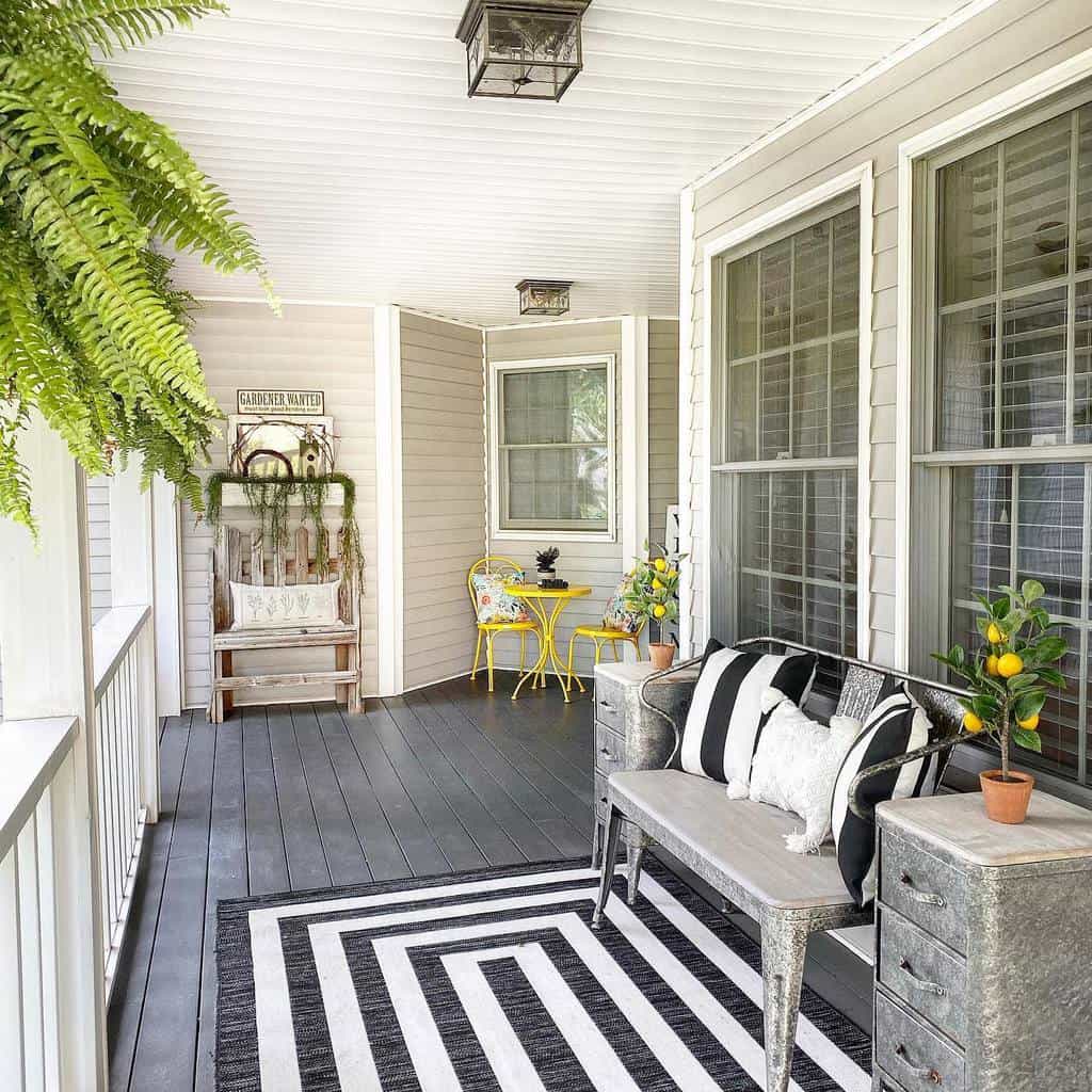 front porch with outdoor rug
