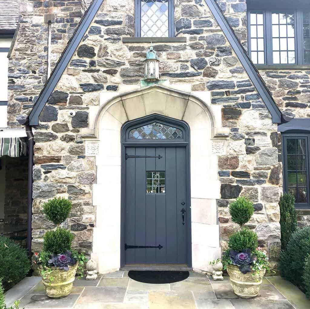 Entryway with potted plants