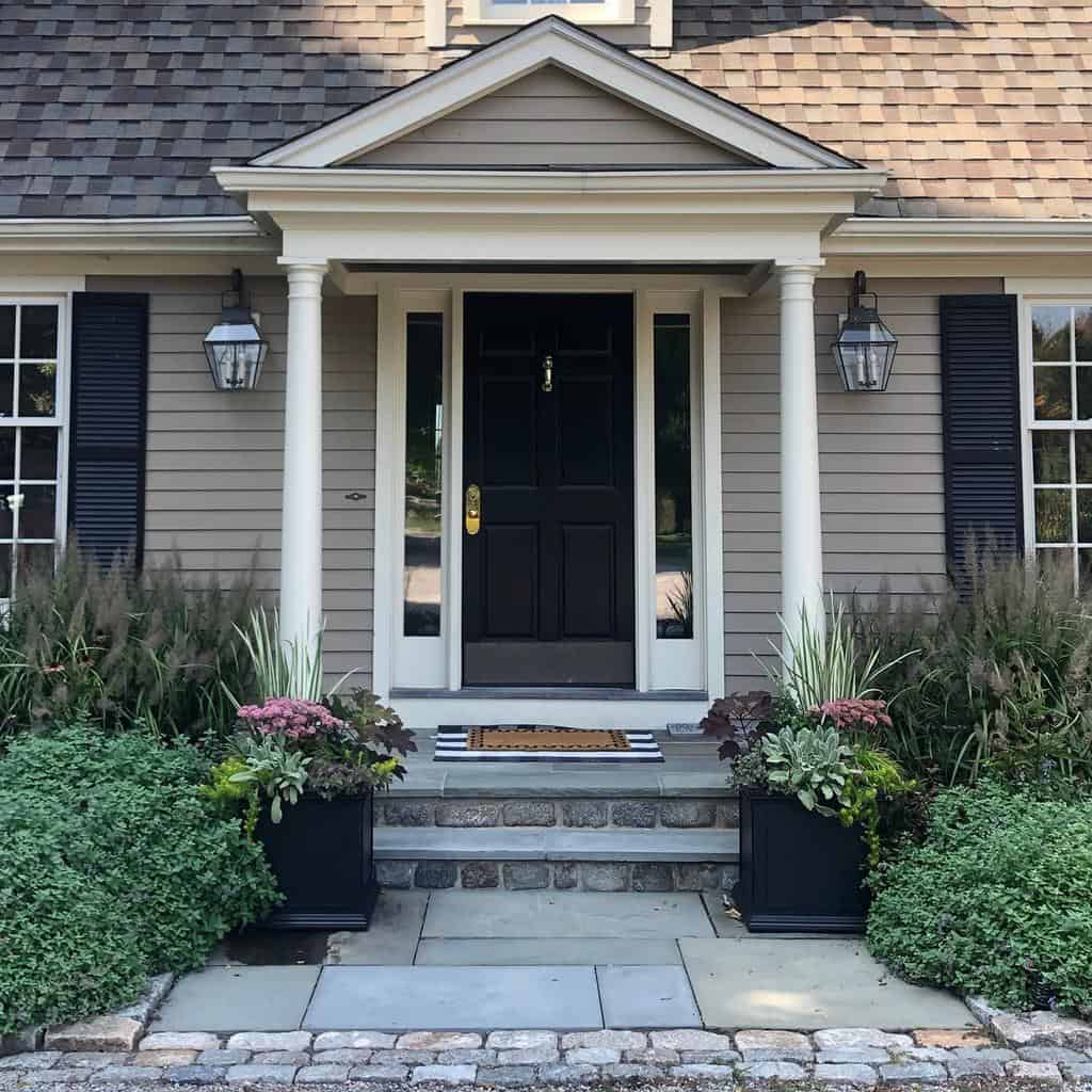 Entryway with potted plants