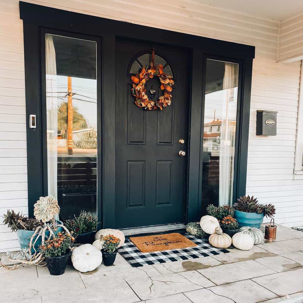 Entryway with potted plants