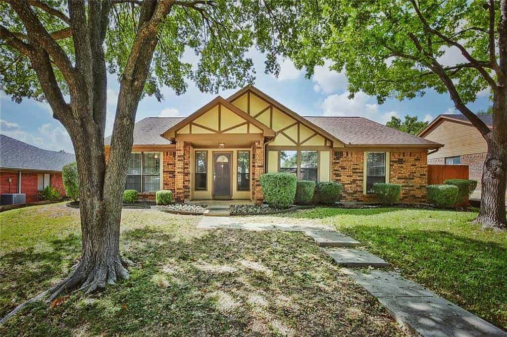 Front yard with trees