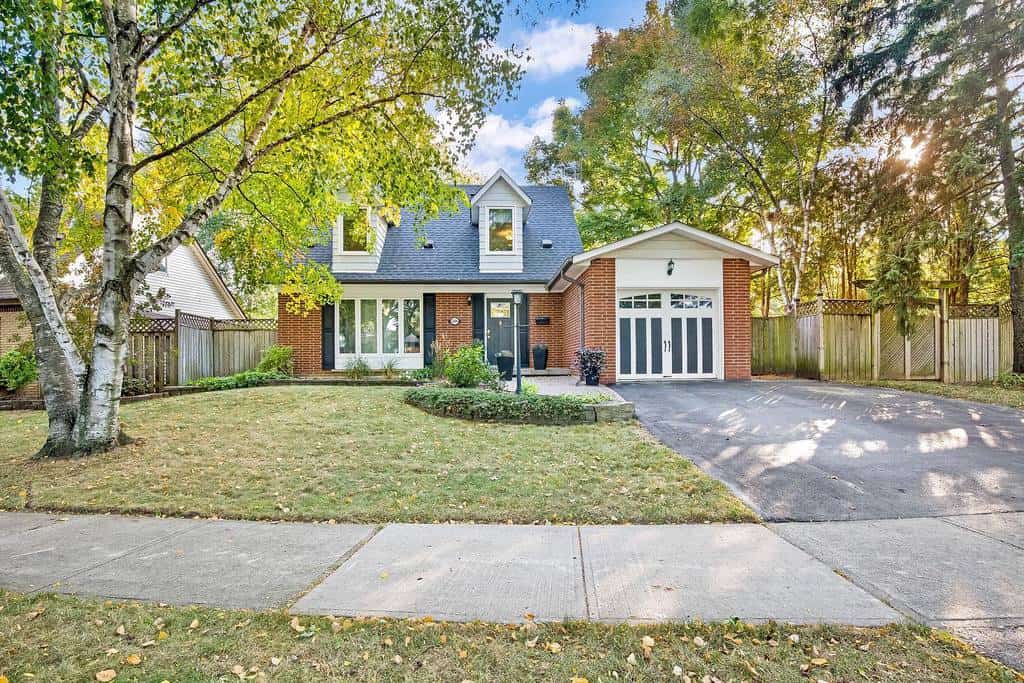 Front yard with trees