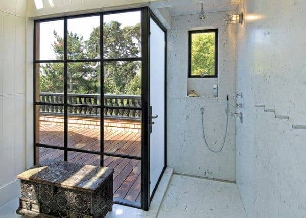 Modern doorless walk in shower ideas