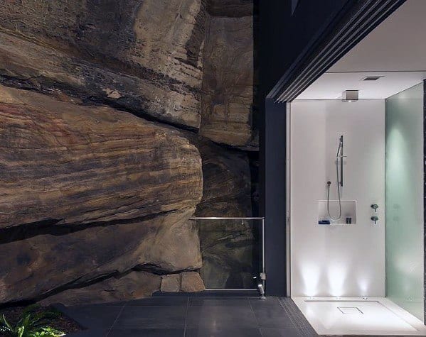 Modern doorless walk in shower ideas