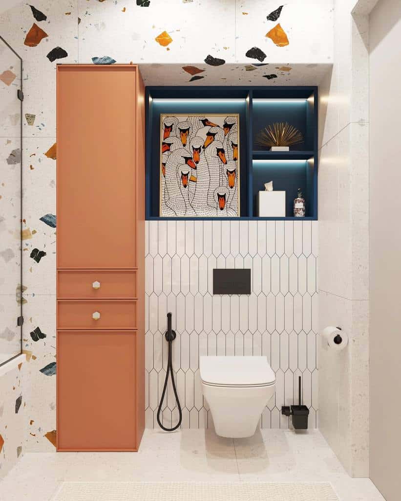 Niche over the toilet storage ideas 