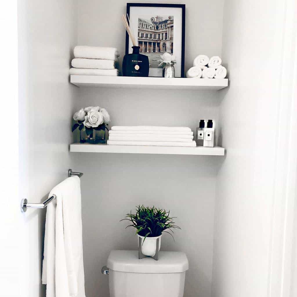 Shelves over the toilet storage ideas 