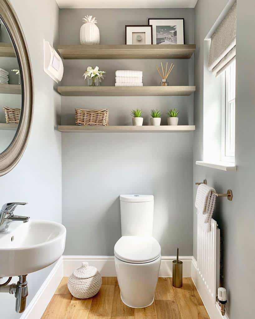 Shelves over the toilet storage ideas 