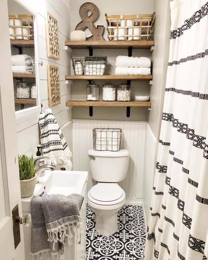 Shelves over the toilet storage ideas 