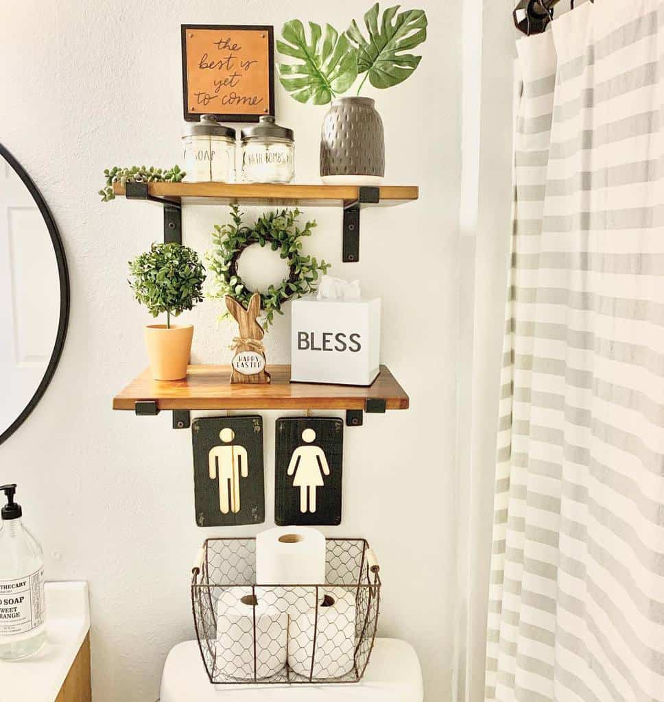 Shelves over the toilet storage ideas 