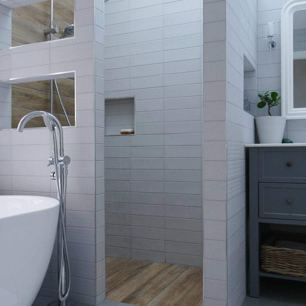 Simple doorless walk in shower ideas 