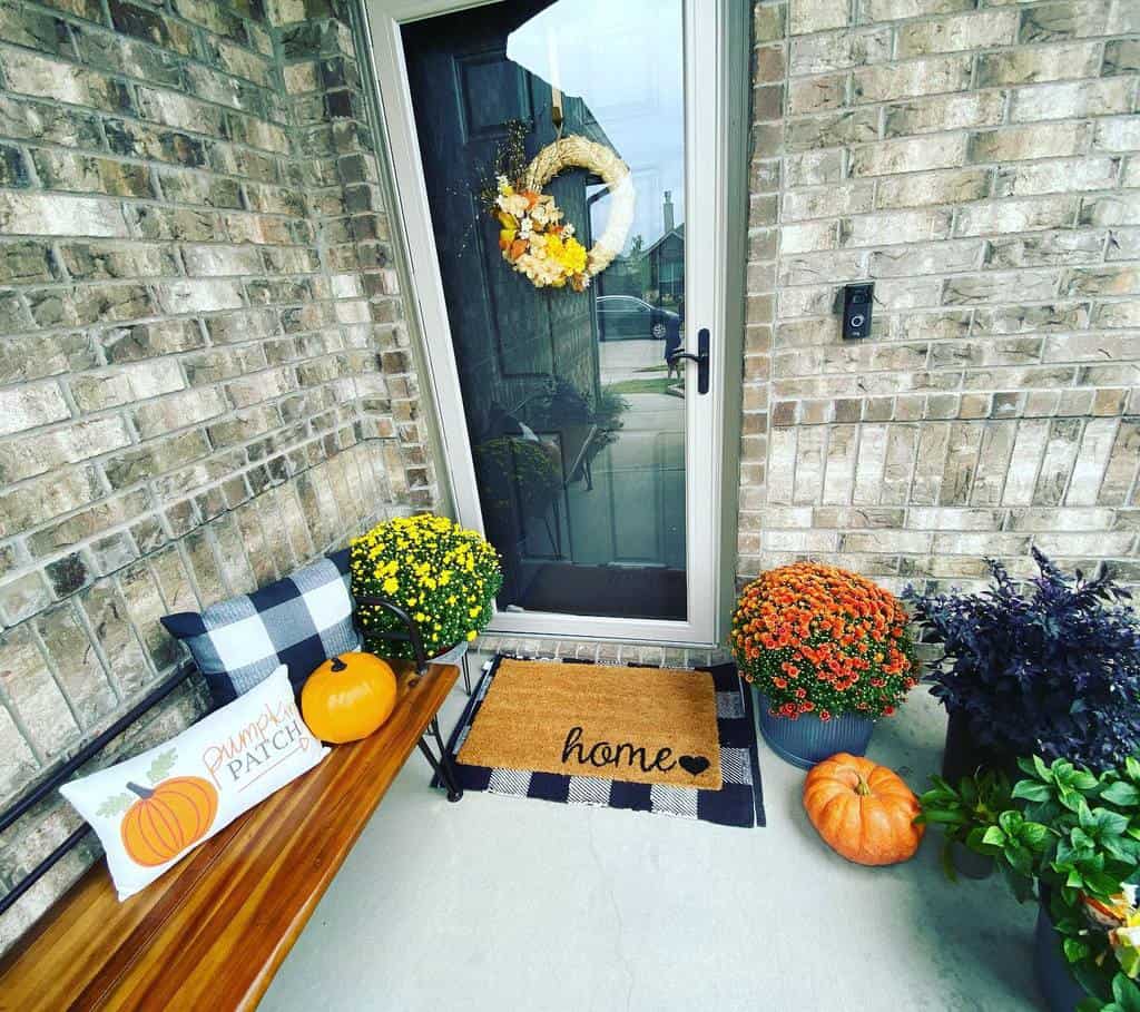 Front porch with potted plants 