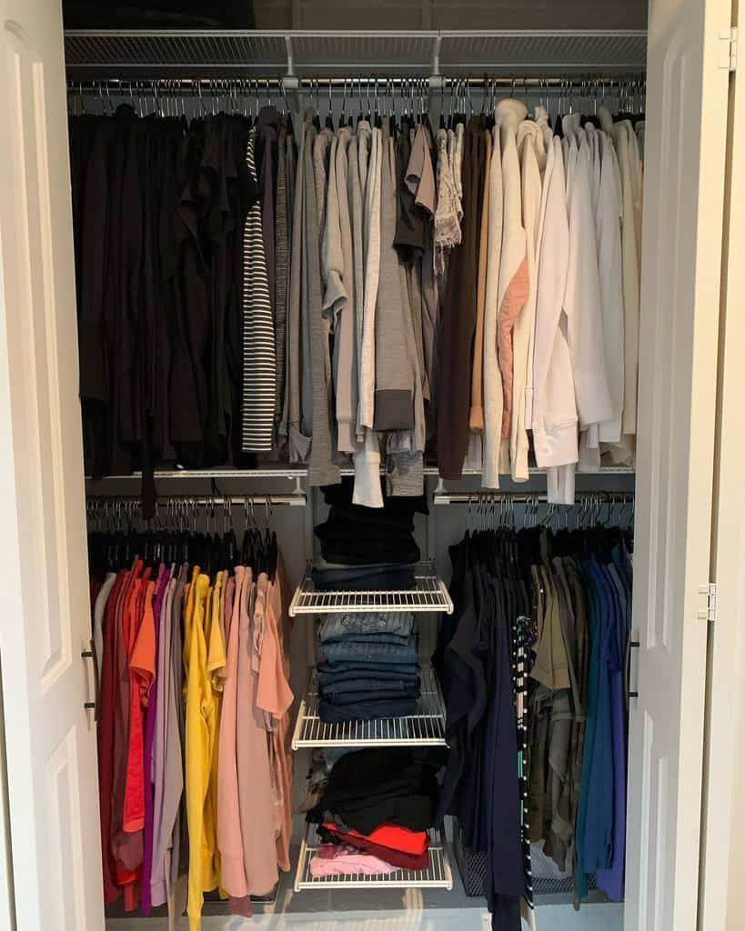 Tension rod closet organizer