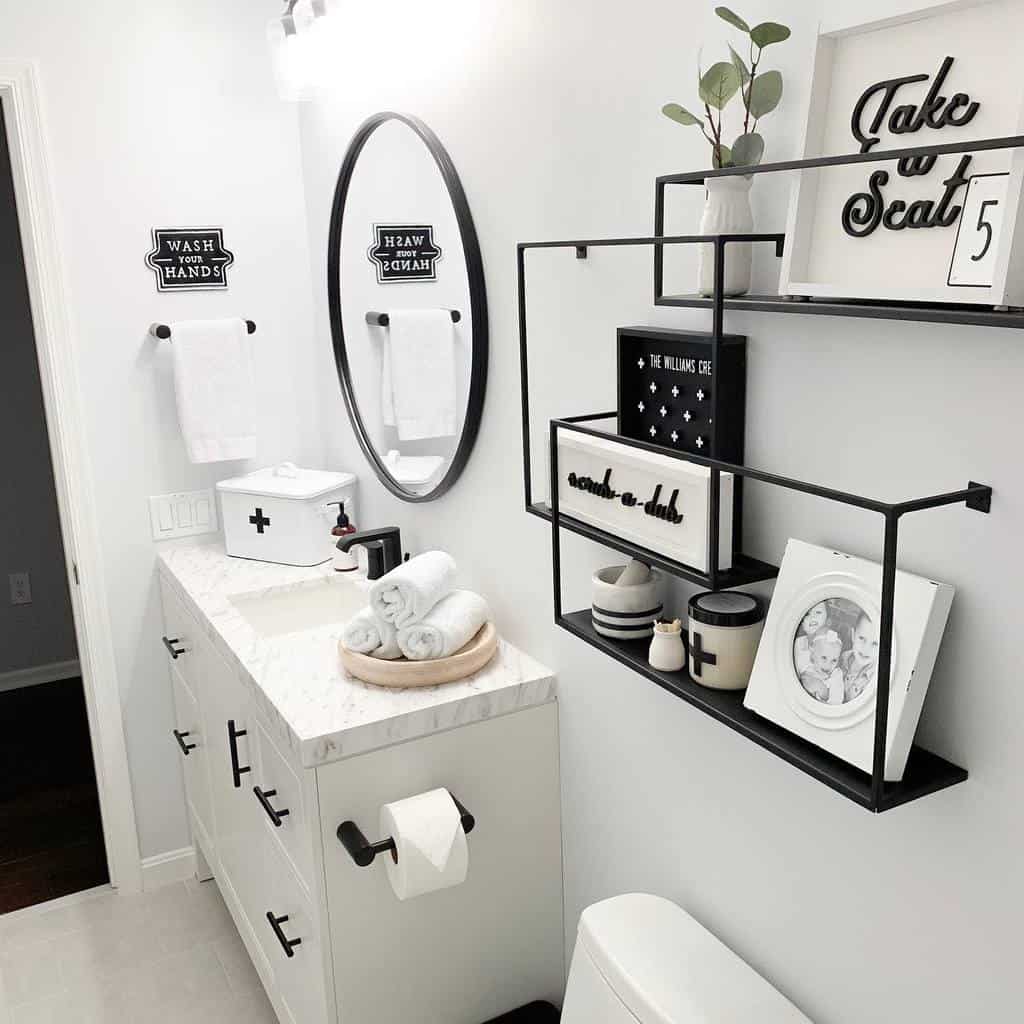 Wall hang over the toilet storage ideas