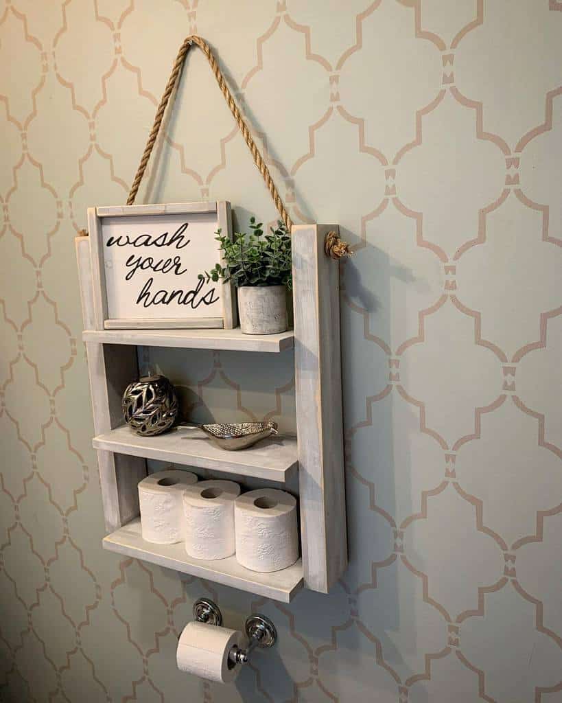 Wall hang over the toilet storage ideas