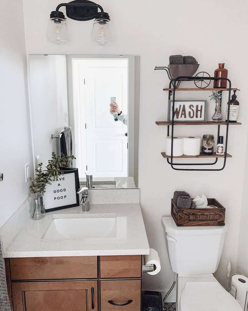 Wall hang over the toilet storage ideas