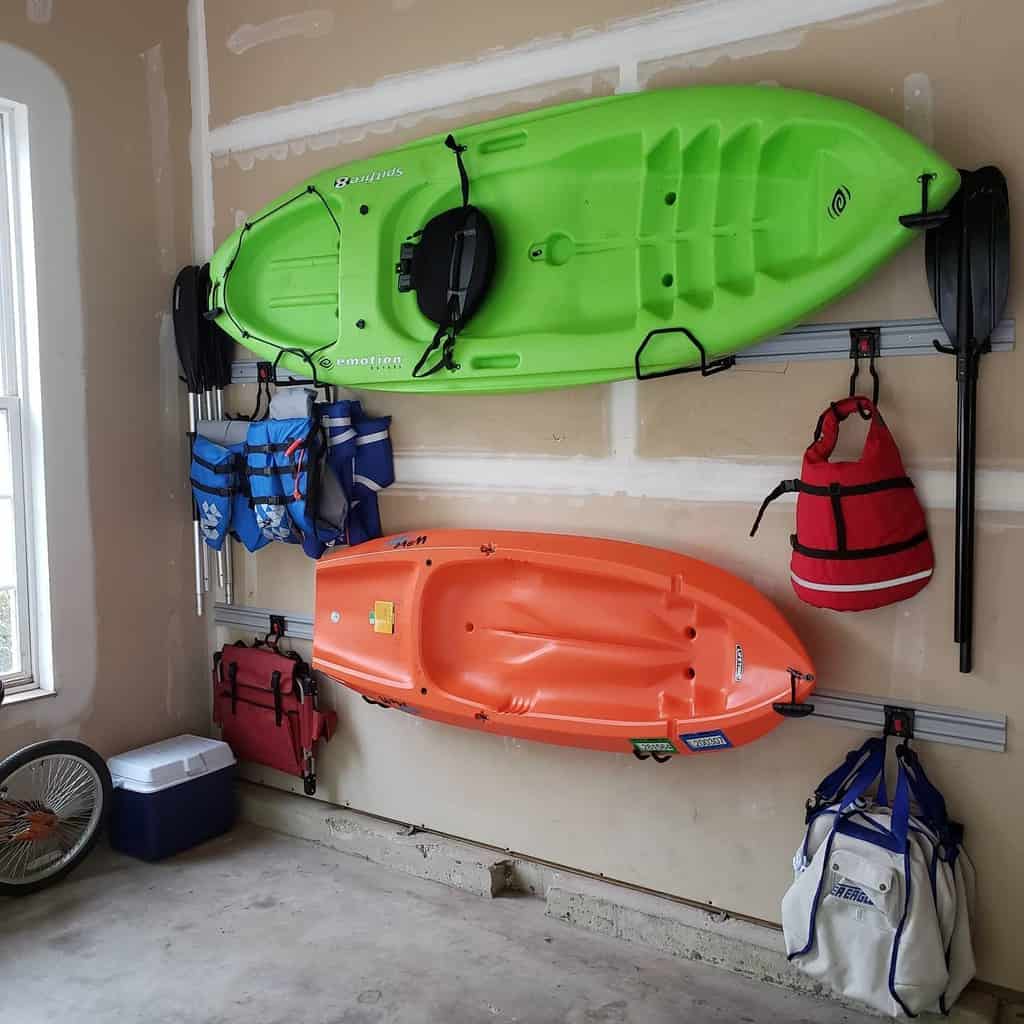 Wall kayak storage ideas