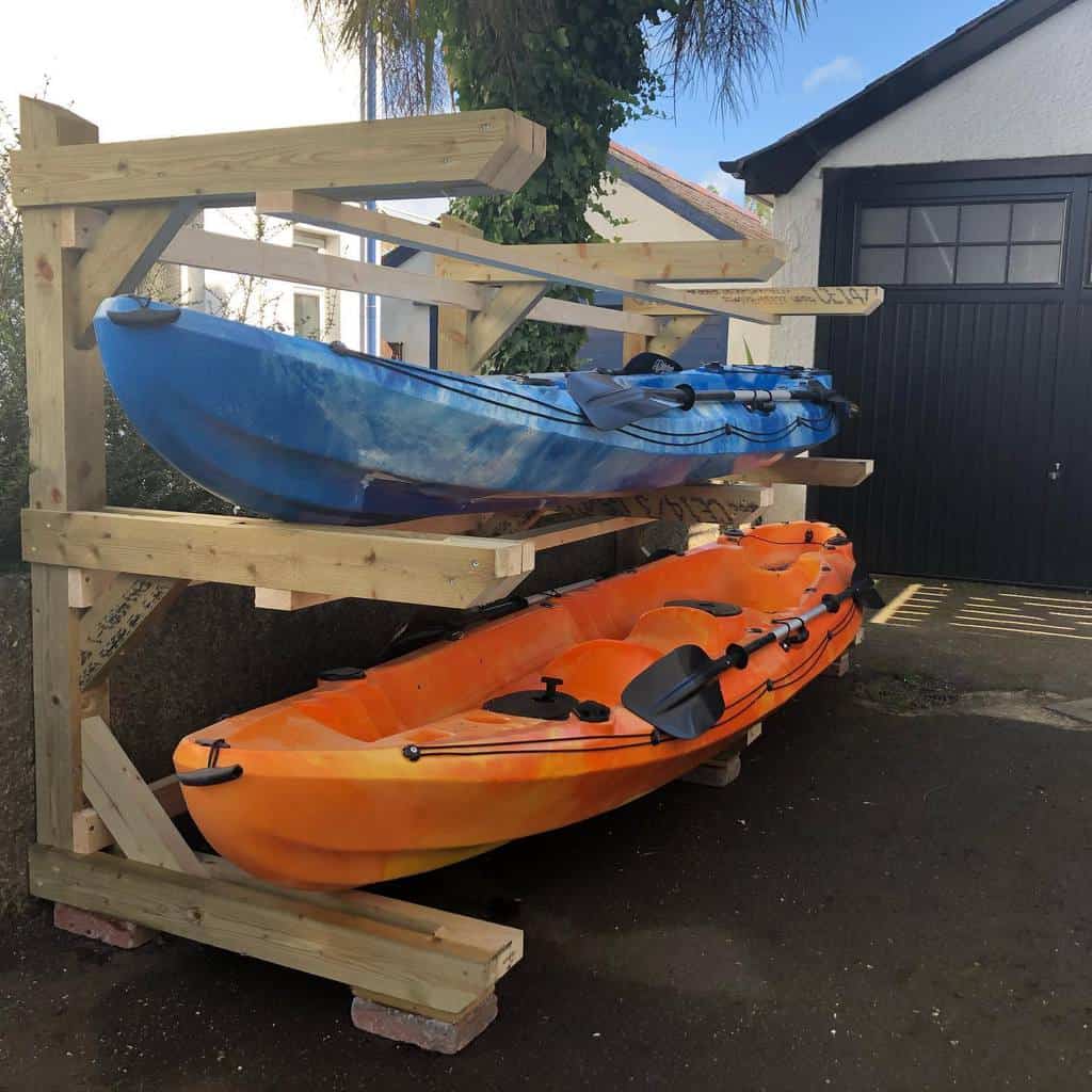 Wood kayak storage ideas