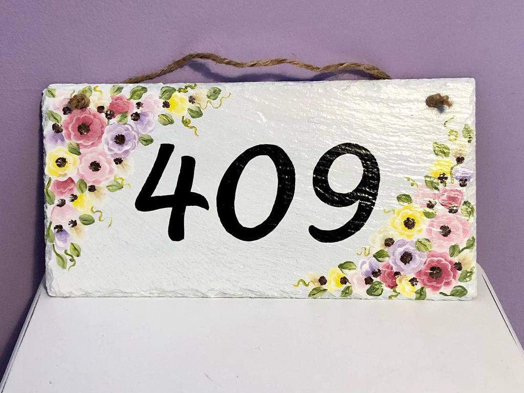 floral house number