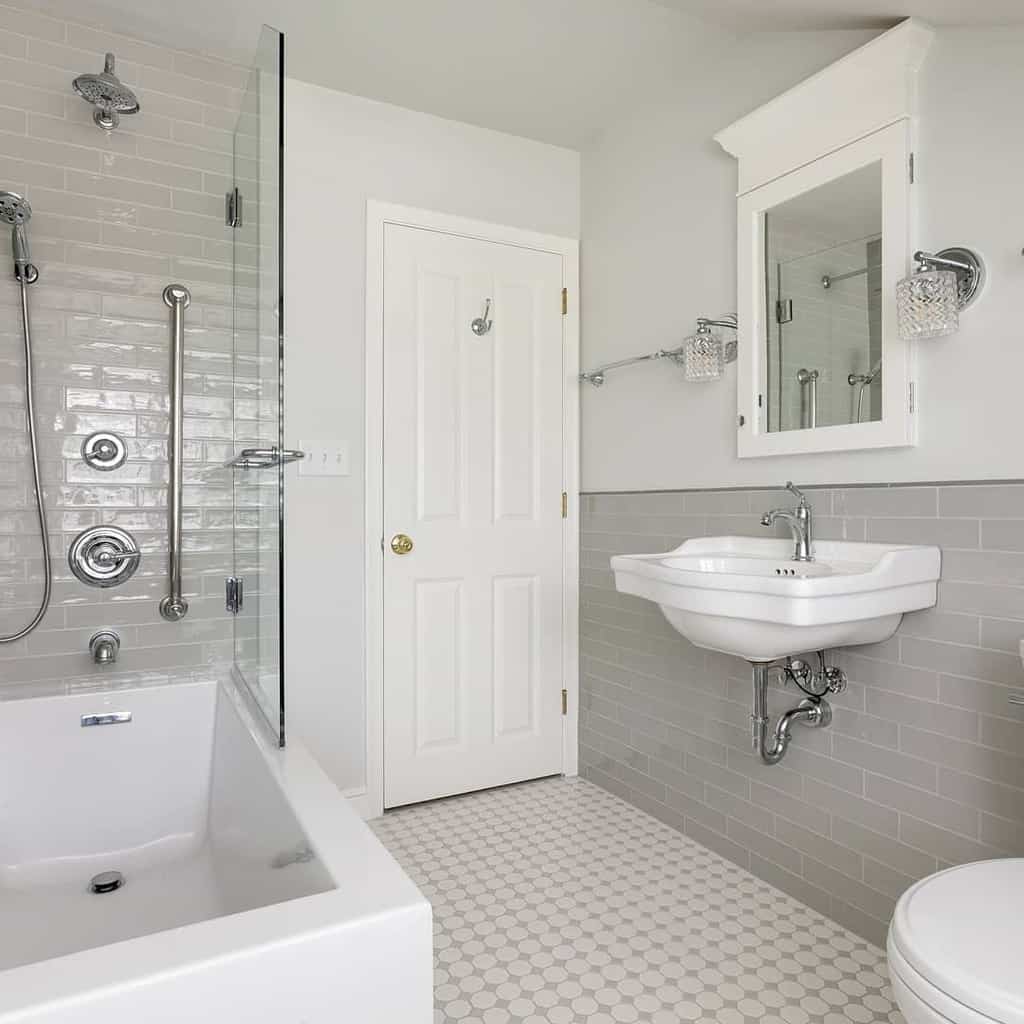 art deco wet bathroom