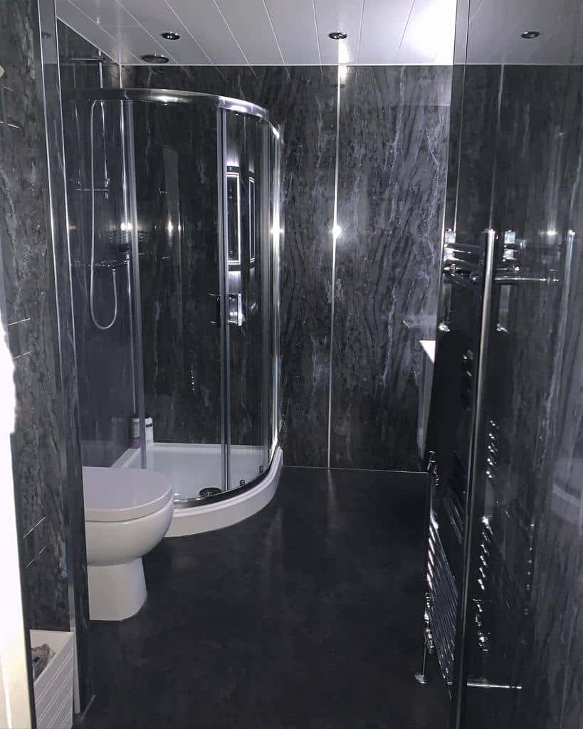 luxury dark wet bathroom