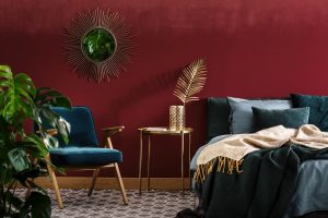Bed with cushions