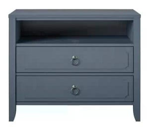 Her Majesty Two-Drawer Blue Nightstand