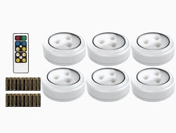Brilliant Evolution 6-Pack Battery Puck Under Cabinet Lights with Remote