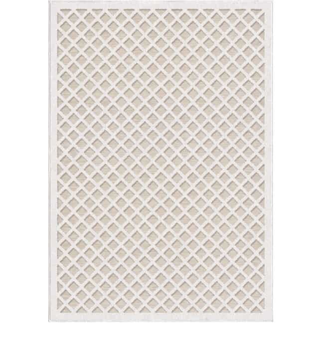 Allen Roth Lifestyle Performance Off white Trellis Area Rug