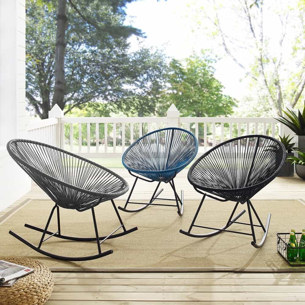 Corvus Sarcelles Modern Wicker Rocking Chairs