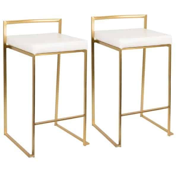 Fuji Gold and White Counter Stool