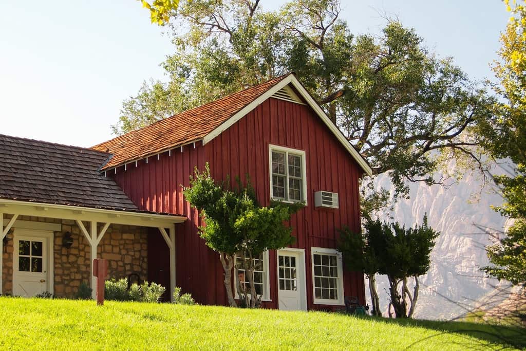 ranch house outdoor surrounded by the trees