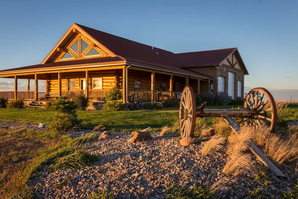 ranch house sunset