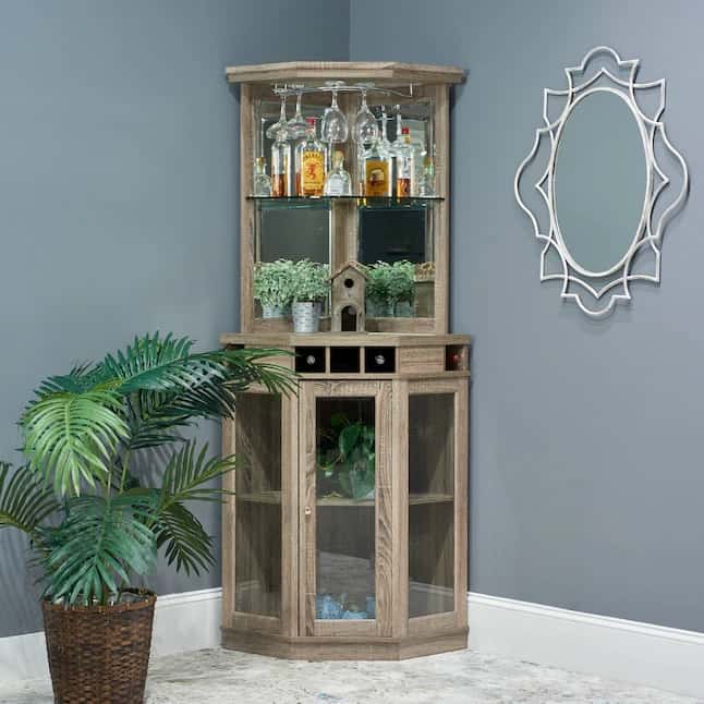 Home Source Industries Corner Bar Cabinet