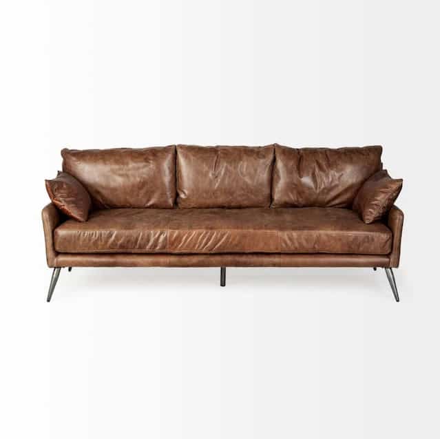 Mercana Cochrane Country Brown Genuine Leather Sofa