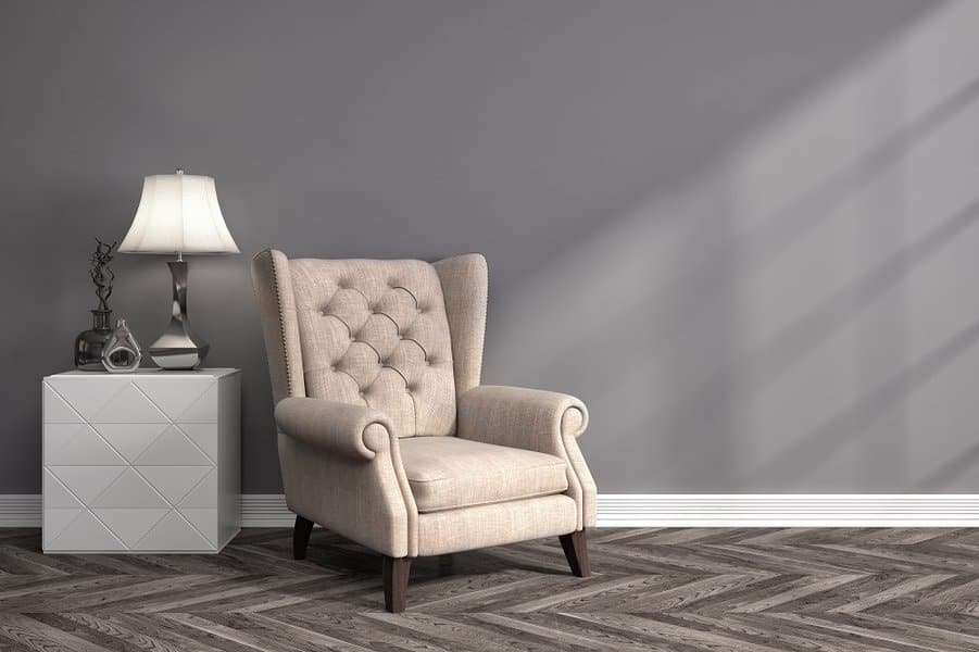 beige color furniture goes with gray walls