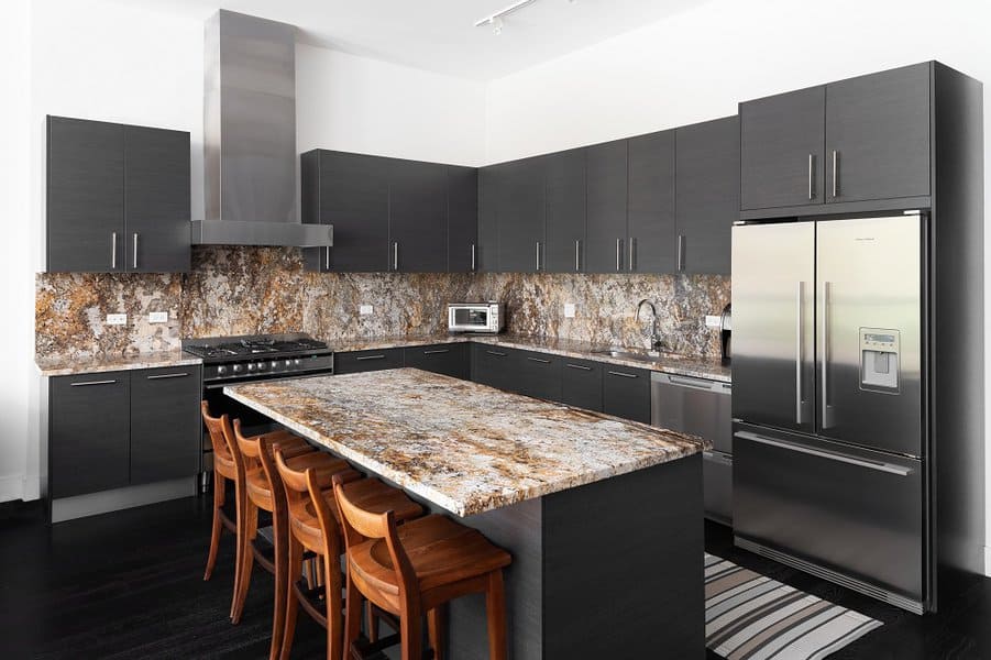 black color paint goes with brown granite