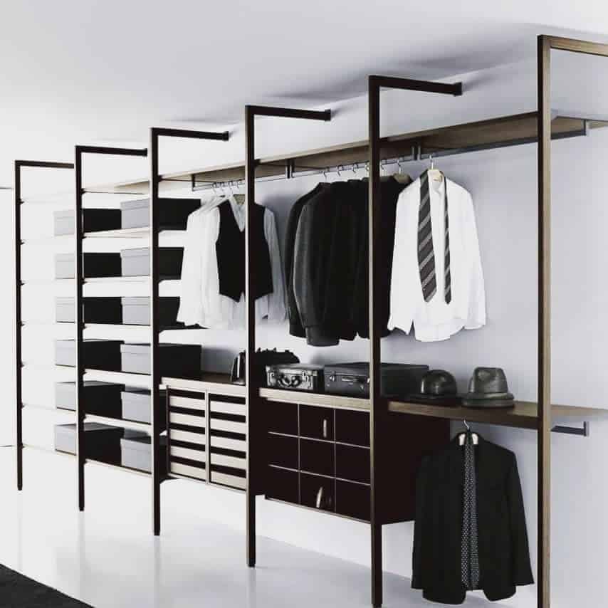 minimalist open closet
