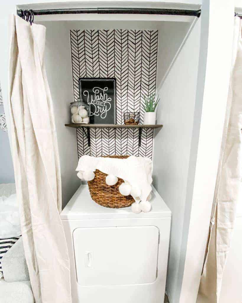 Laundry room with floating cabinetry