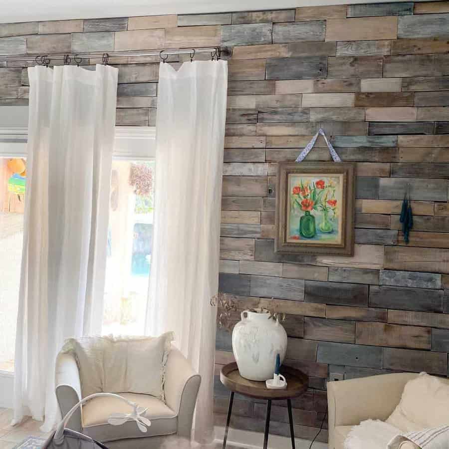 Pallet accent wall