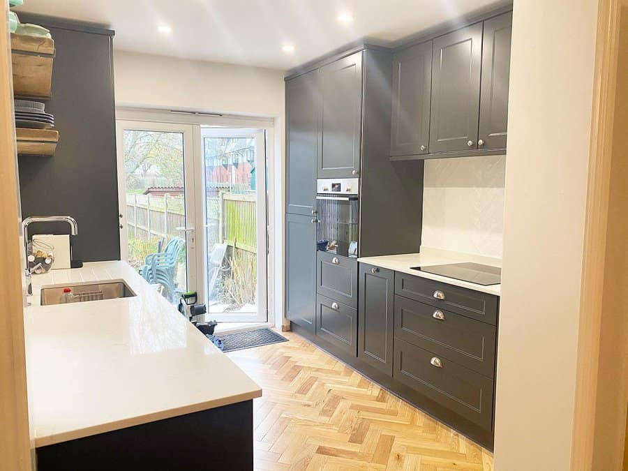 Minimalist modern small galley kitchen