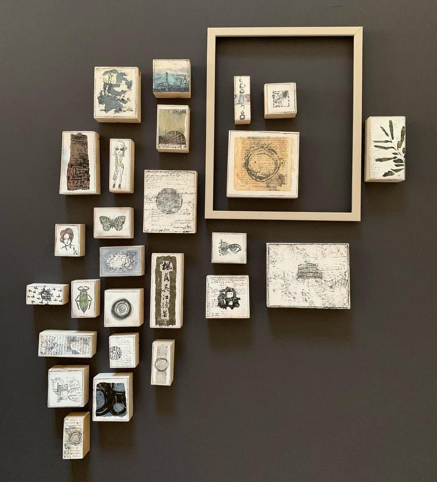 Mixed media wall collage